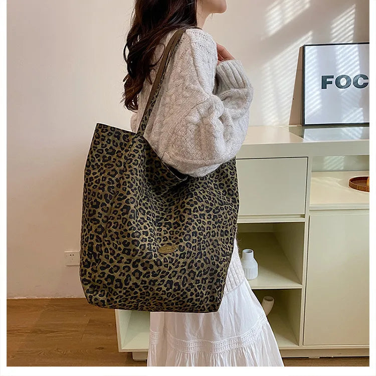 👜🐆 Women’s Large Canvas Leopard Print Bag 🐆👜