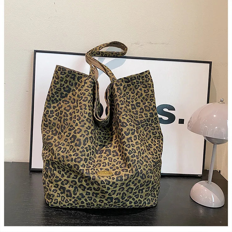 👜🐆 Women’s Large Canvas Leopard Print Bag 🐆👜