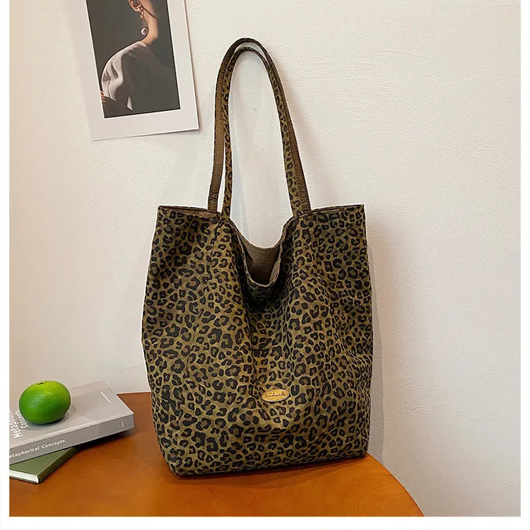👜🐆 Women’s Large Canvas Leopard Print Bag 🐆👜