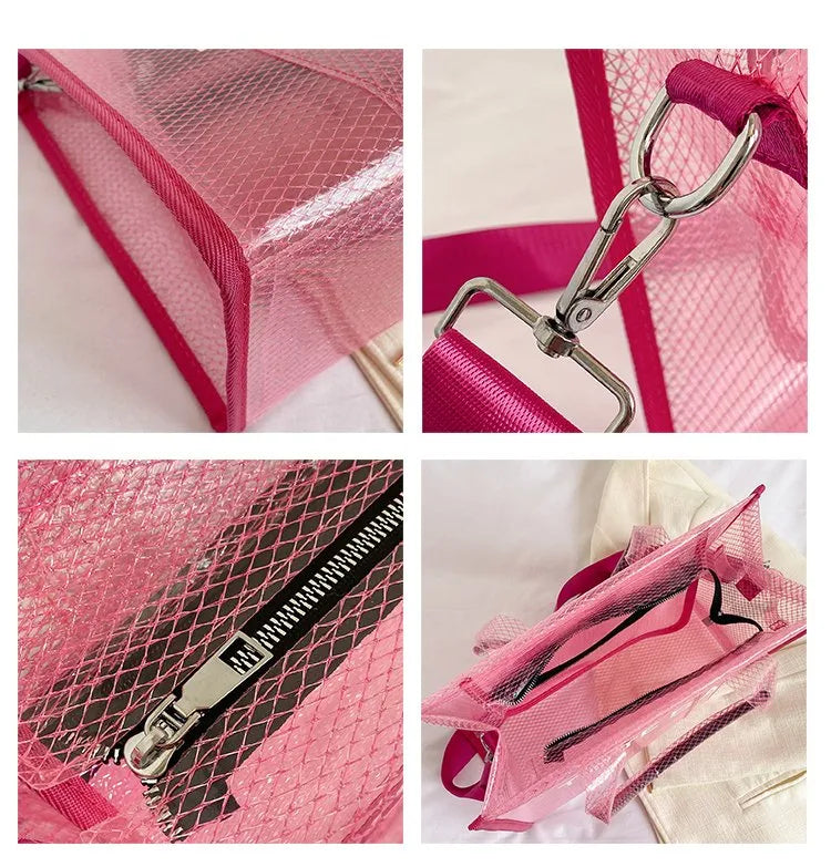 👜✨ Women’s PVC Square Clear Zipper Tote Bag ✨👜