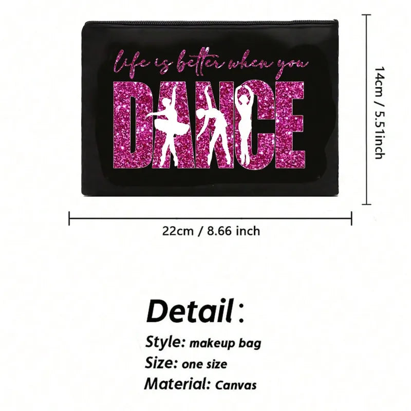 ✨ Black With Hot Pink “Life Is Better When You Dance” Tote Bag Set ✨