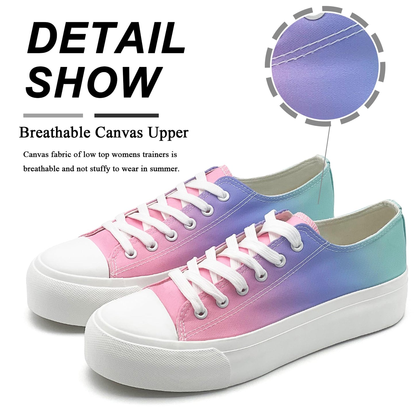 Ladies Rainbow Canvas Shoes