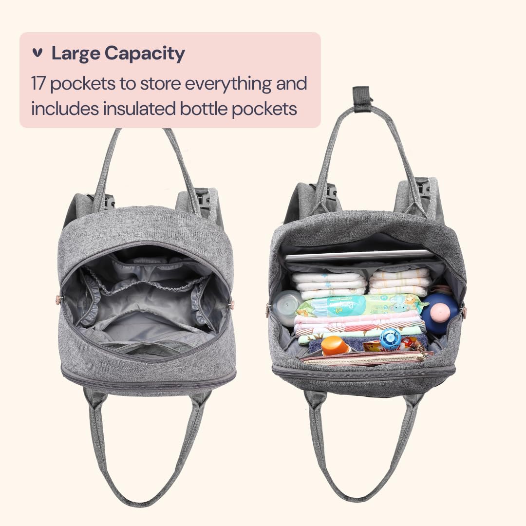 🍼🎒 Baby Changing Backpack – Light Grey 🎒🍼