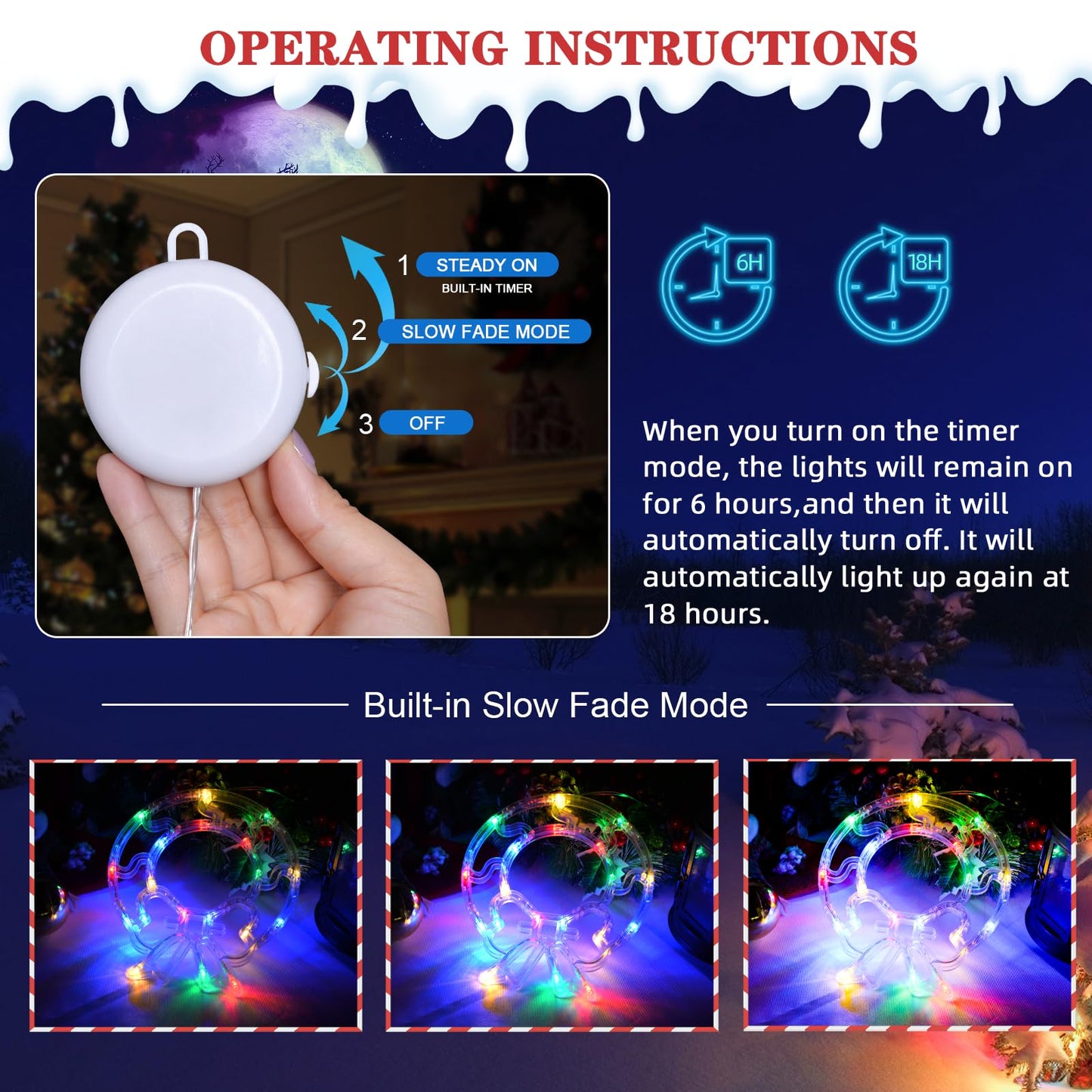 🎄✨ Christmas Decorations – 3 Pack Window Lights ✨🎄