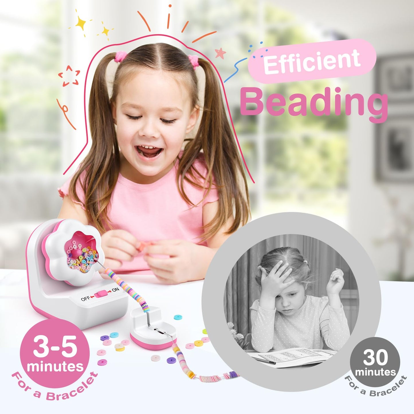 ✨ Electric Bead Spinner & DIY Jewellery Kit – 3600 Beads, 450 Accessories ✨