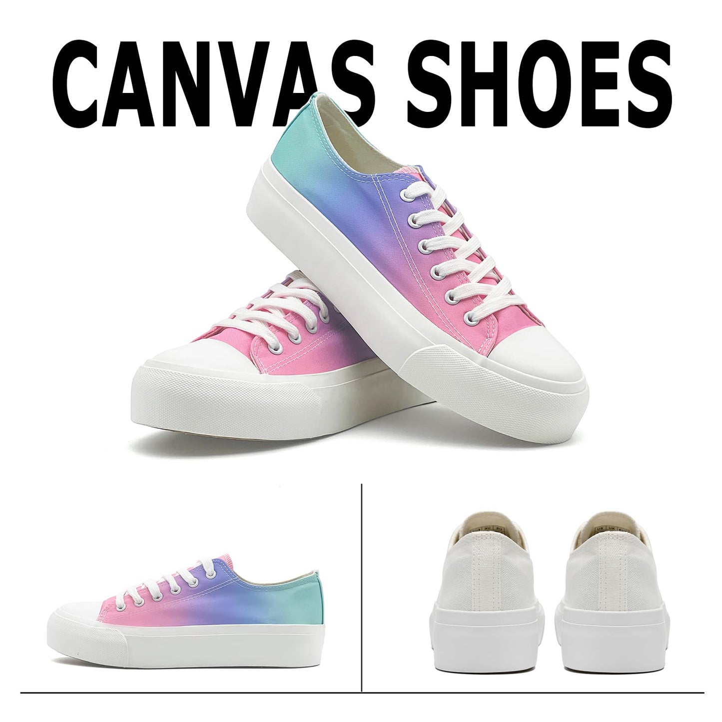 Ladies Rainbow Canvas Shoes