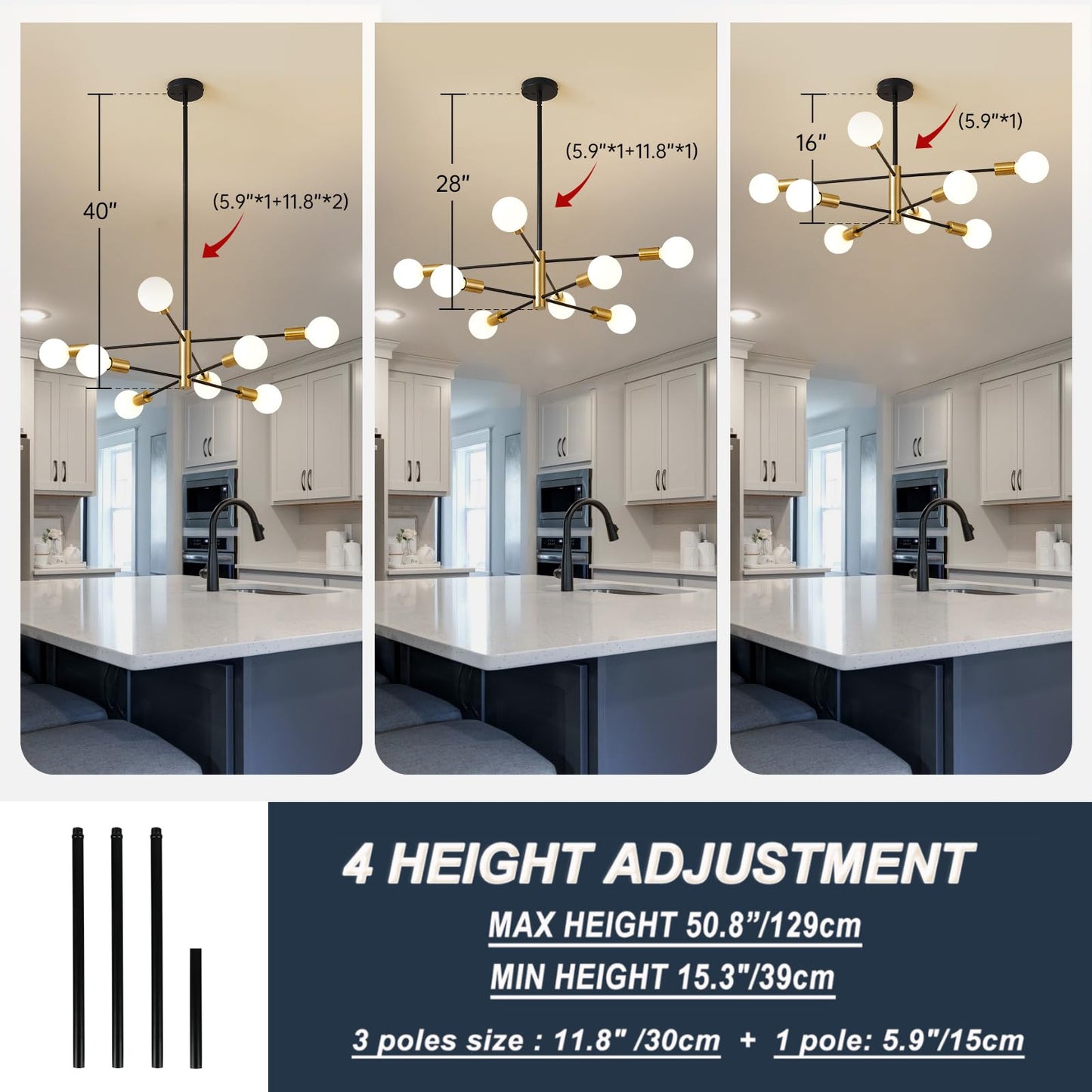 Sputnik Chandelier Ceiling Light (8)