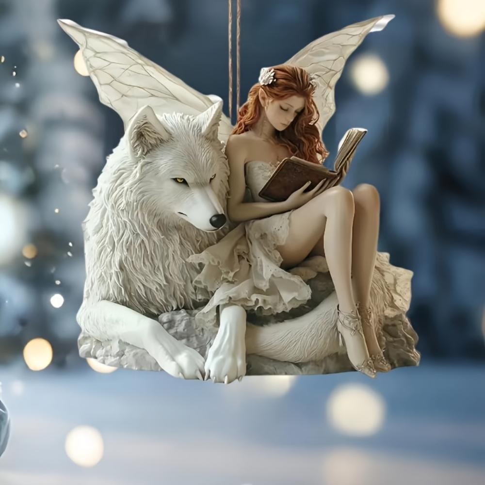 ๐บ Acrylic Wolf and Fairy Pendant ๐บ
