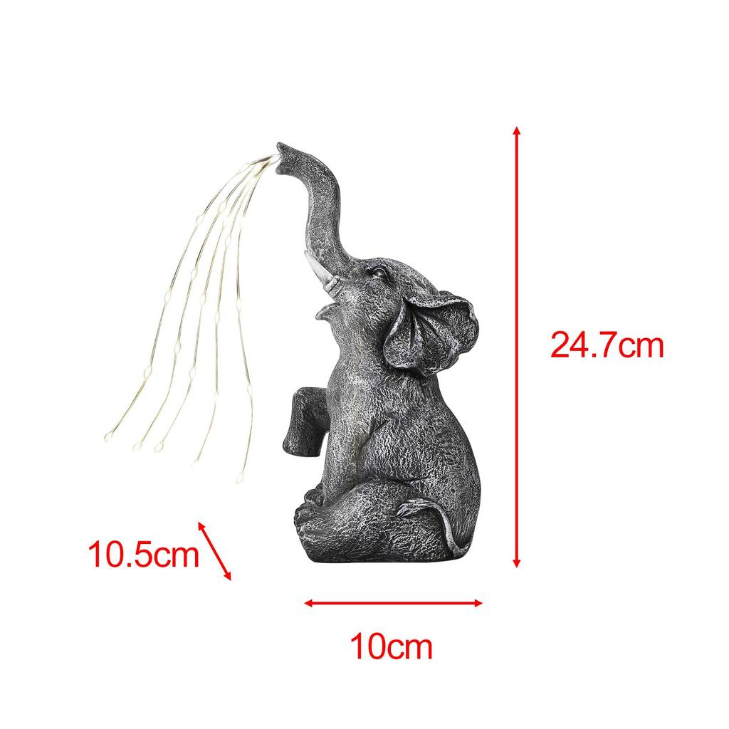 🐘 Solar Elephant LED Statue