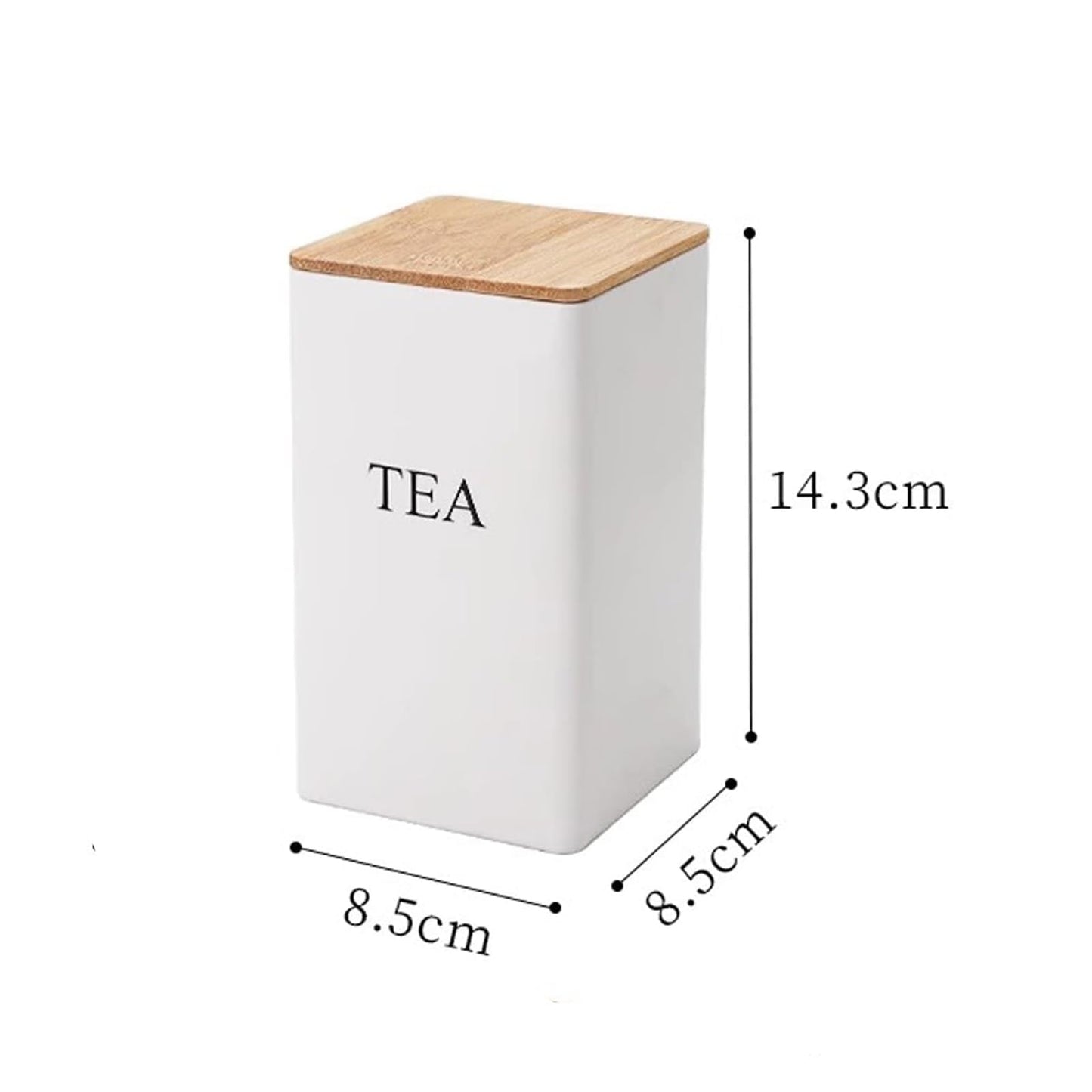 Tea Coffee Sugar Canisters Set With Bamboo Lids