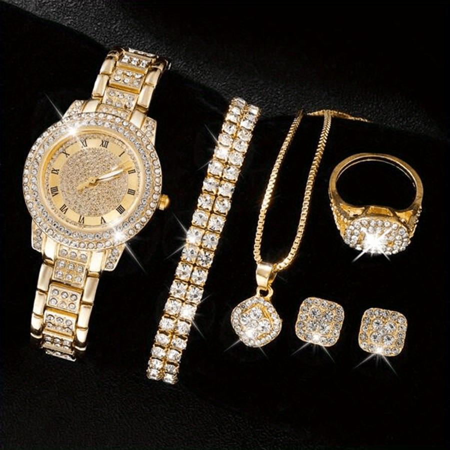 💎✨ 6pc Luxury Women’s Watch & Jewellery Gift Set