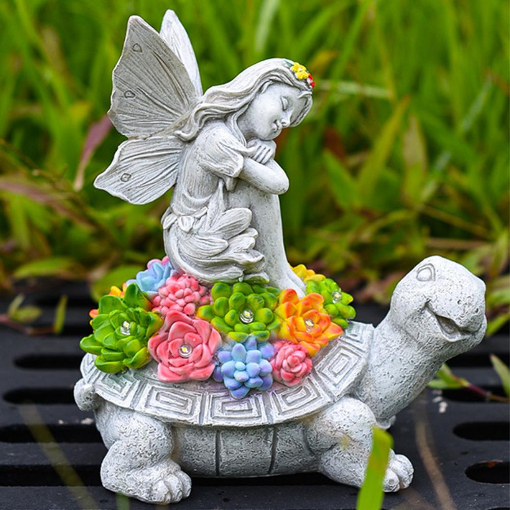 🐢 Solar Succulent Turtle Fairy Ornament 🐢
