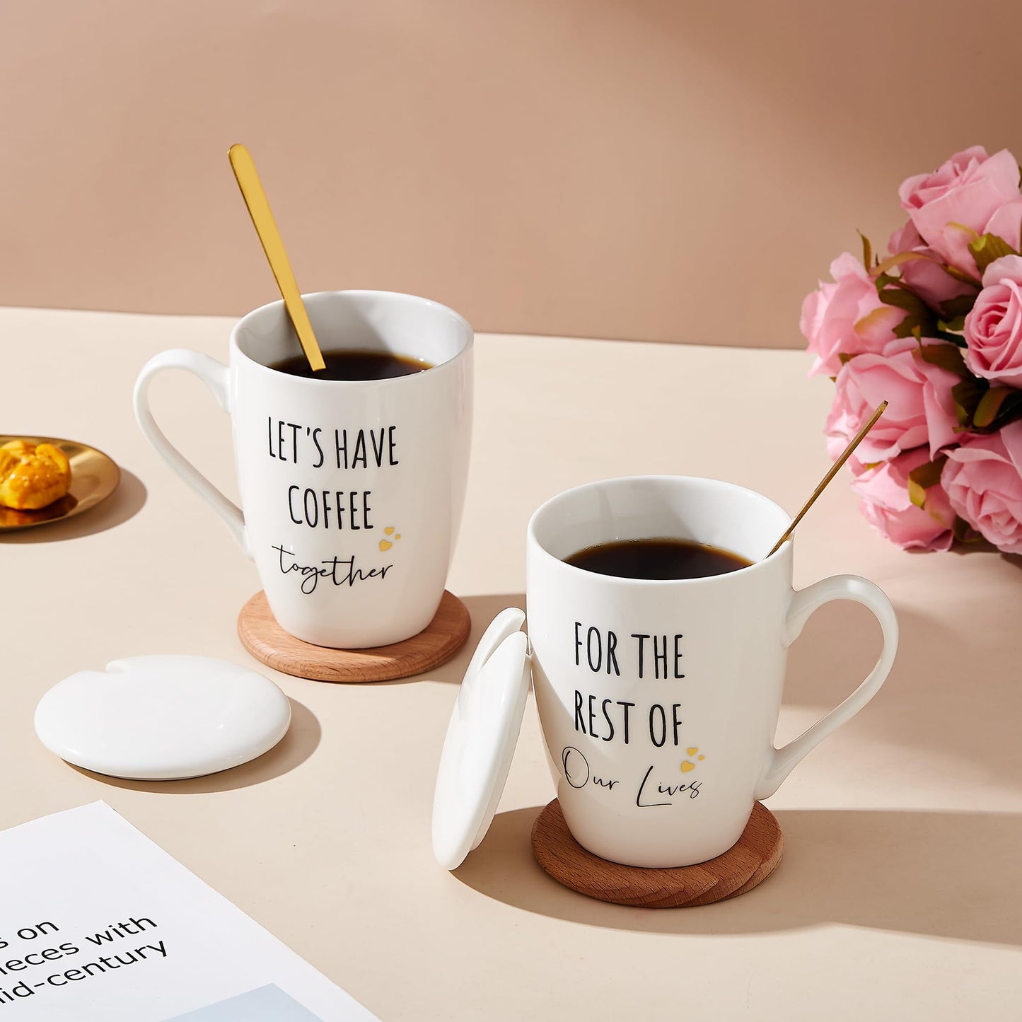 ☕❤️ Elegant 12oz Ceramic Couple's Coffee Mugs ❤️☕