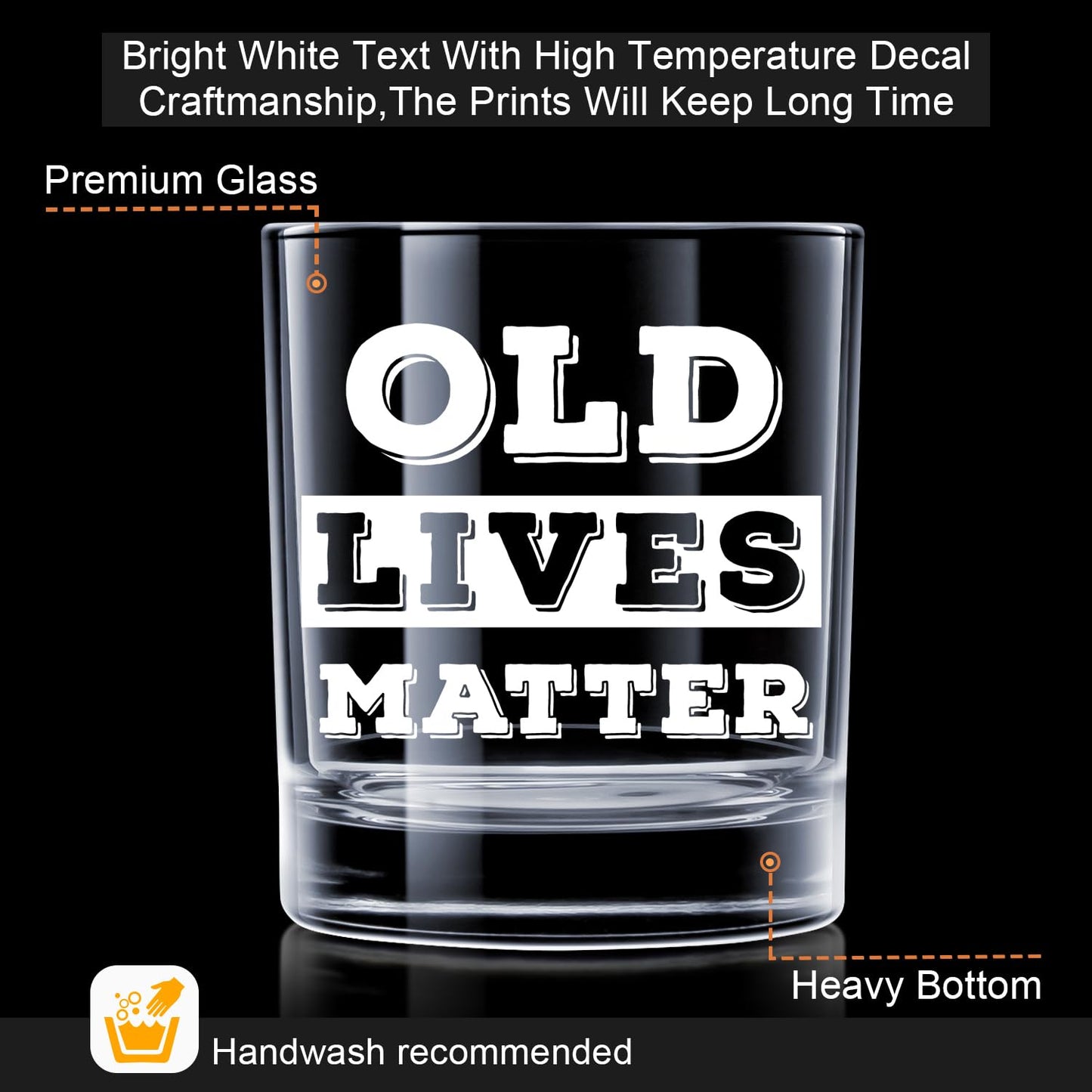 🥃 Old Lives Matter Whiskey Glass – 340ml in Wooden Gift Box 🥃