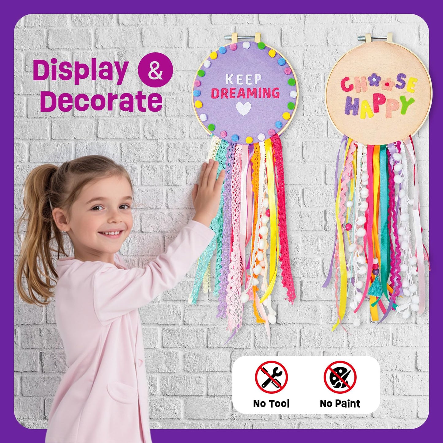 🌙 Dream Catcher Kids Craft Kit – 2pc DIY Wall Hangings 🌙
