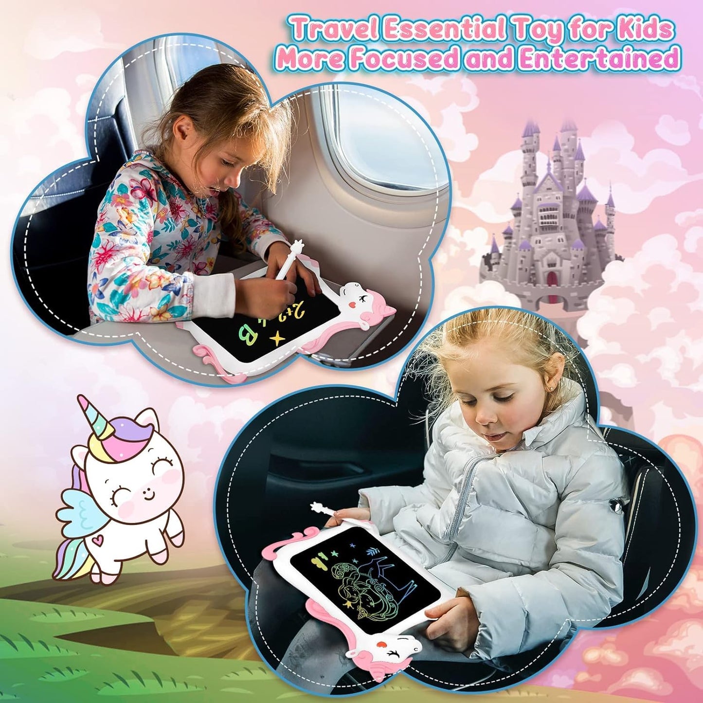 🦄✨ 10-Inch Unicorn LCD Drawing Tablet for Kids ✨🦄
