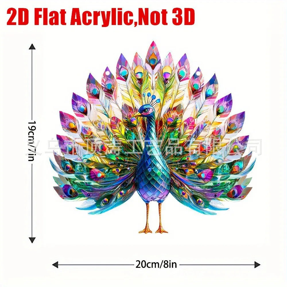 🦚 20*20 Strutting Peacock 2D Acrylic Suncatcher 🦚