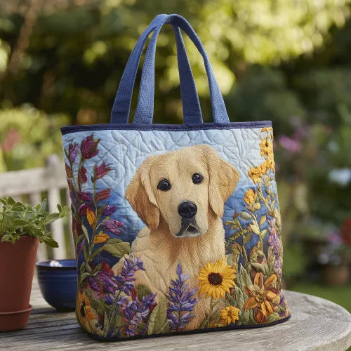 🐶 Labrador Retriever Design Quilted Embroidered Tote Bag - 144|G321 🐶