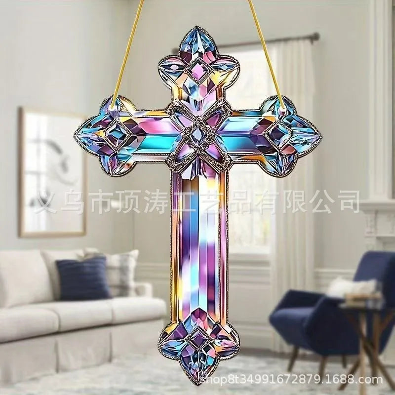 ✝️ 20*20 Crystal Cross 2D Acrylic Suncatcher ✝️