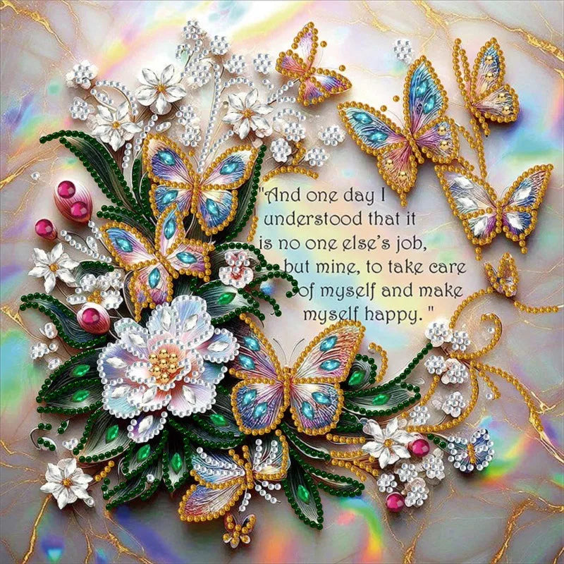 🦋 30*30 Butterfly Quote Diamond Painting Kit - AB257 🦋