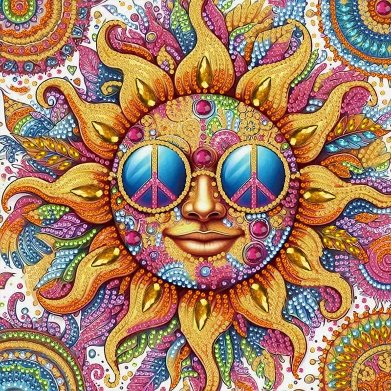 ☀️ 30*30 Hippy Sun Diamond Painting Kit - AB262 ☀️