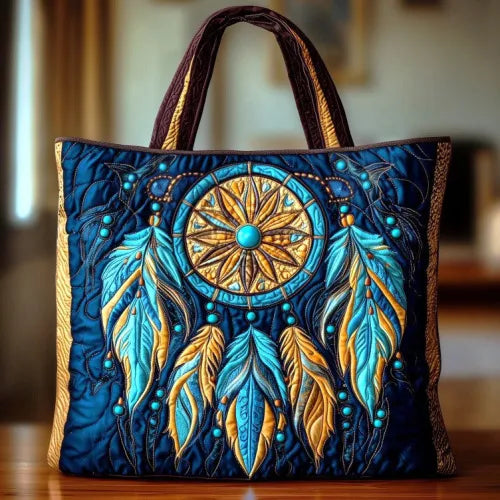 🌙 Dreamcatcher Design Quilted Embroidered Tote Bag - 134|G321 🌙