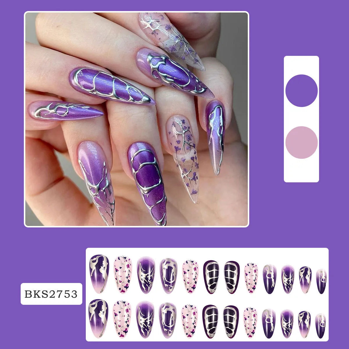 Bks2753 Purple Flowers|Jelly Glue
