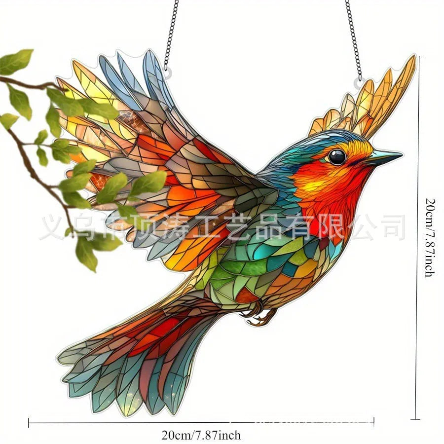 ❤️ 20*20 Stained Glass Robin 2D Acrylic Suncatcher ❤️