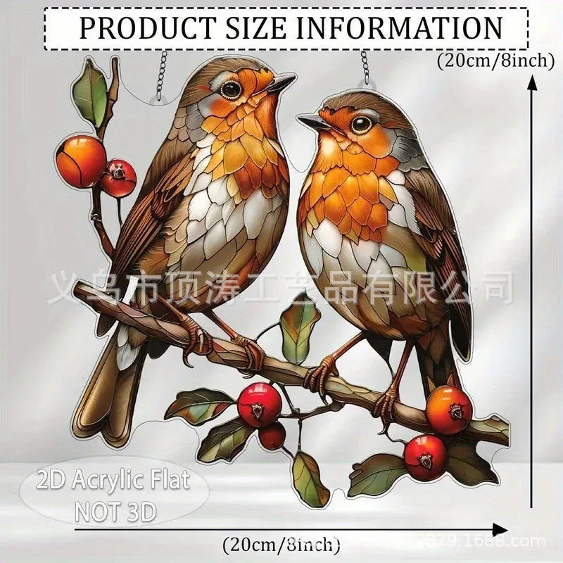 ❤️ 20*20 Pair of Robins 2D Acrylic Suncatcher ❤️