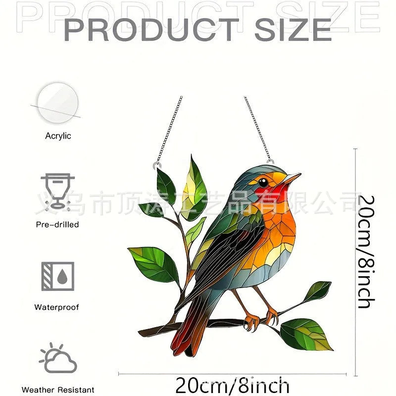 ❤️ Robin on a Branch 2D Acrylic Suncatcher ❤️