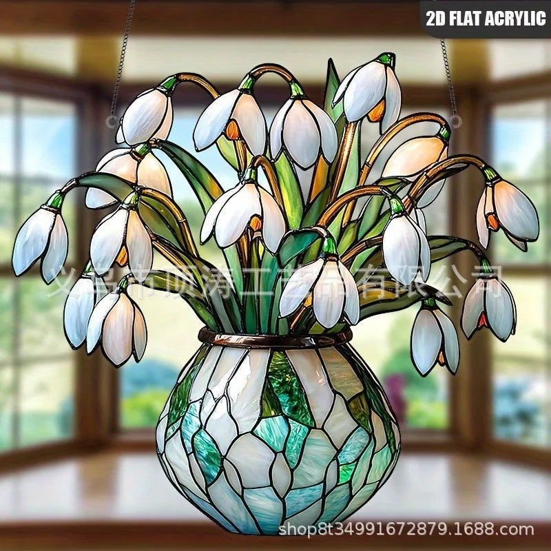 🤍 20*20 White Flowers 2D Acrylic Suncatcher 🤍