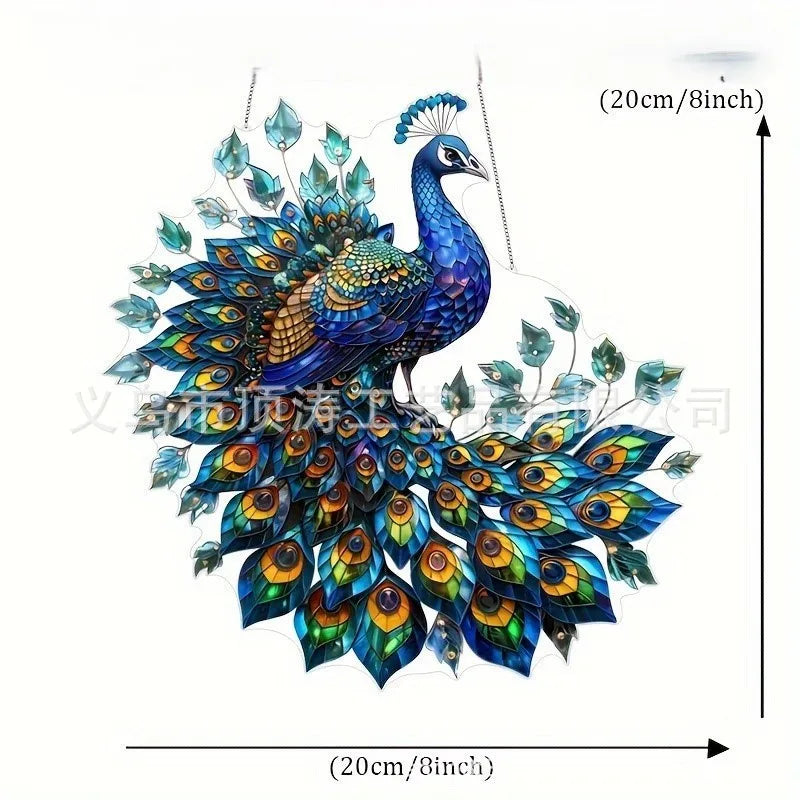 🦚 20*20 Peacock 2D Acrylic Suncatcher 🦚