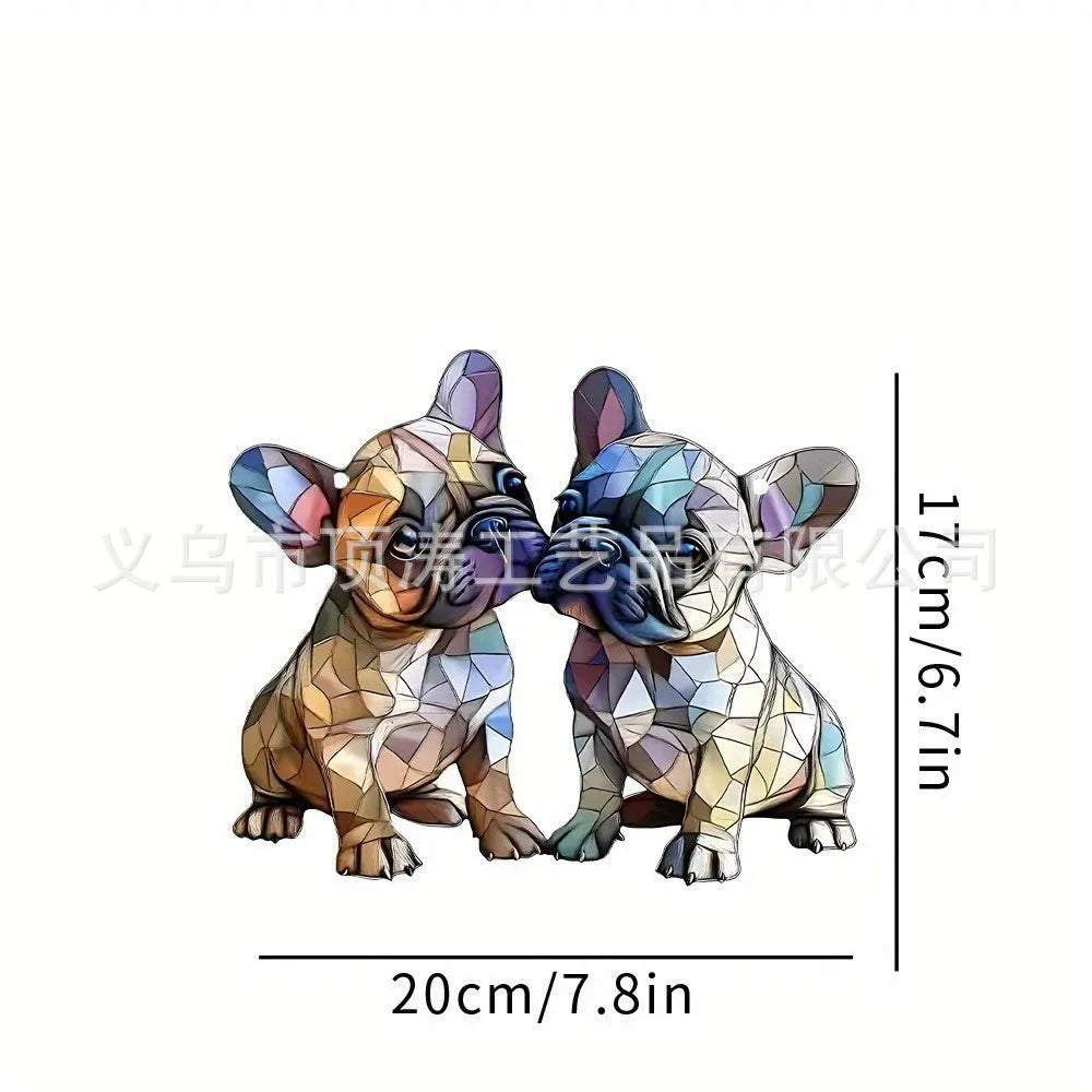 🐶 20*20 French Bulldog Puppies 2D Acrylic Suncatcher 🐶