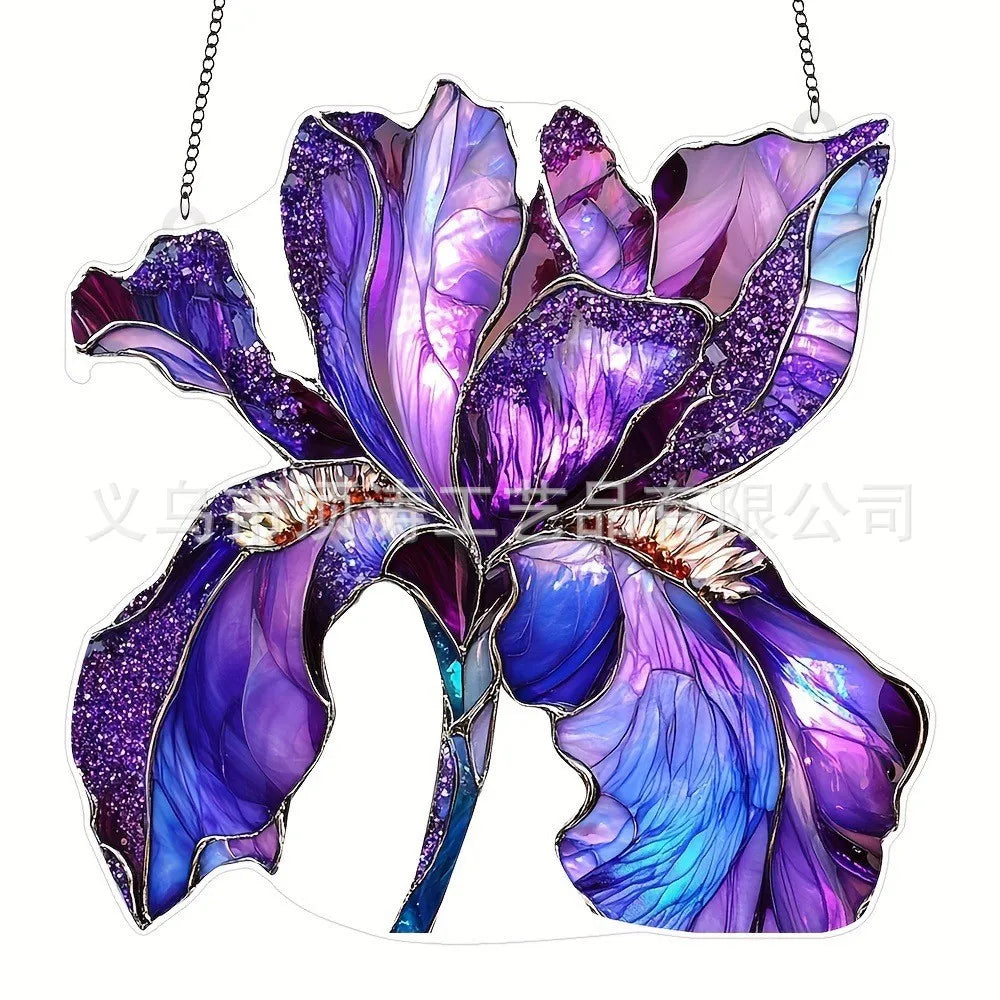 💜 20*20 Purple Flower 2D Acrylic Suncatcher 💜