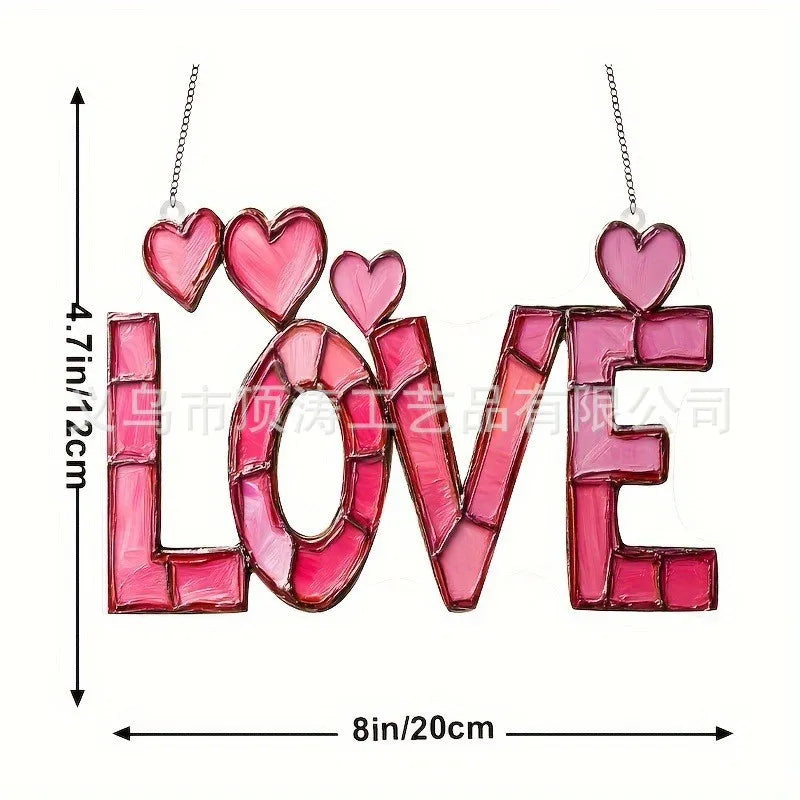 💗 20*20 Pink Love Sign 2D Acrylic Suncatcher 💗
