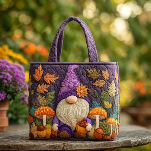 🍂 Autumn Gonk Design Quilted Embroidered Tote Bag - 109|G320 🍂
