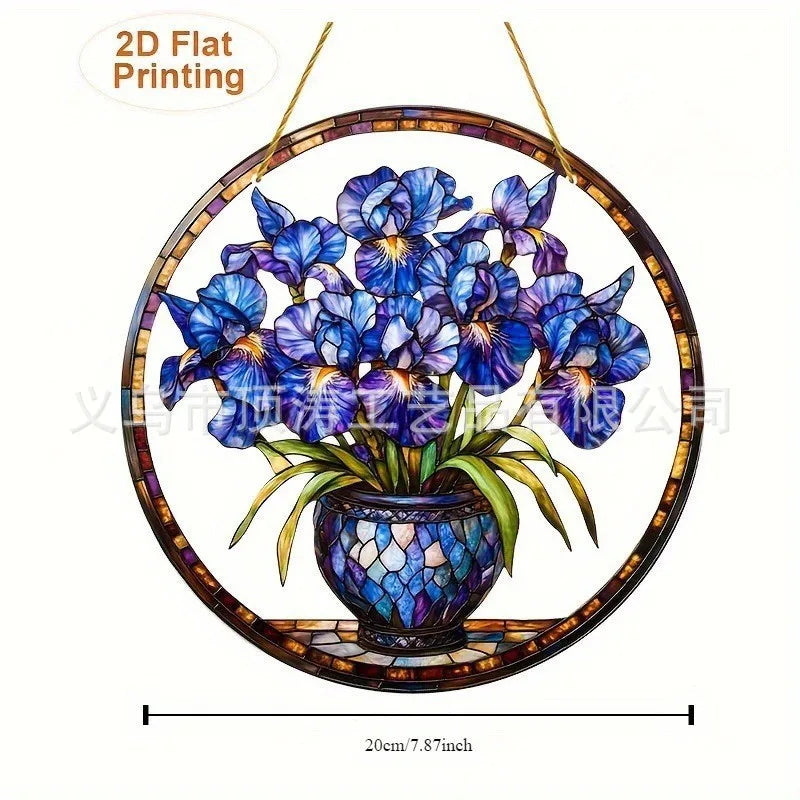 💙 20*20 Blue Flowers 2D Acrylic Suncatcher 💙