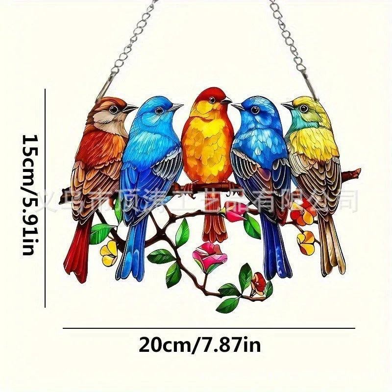 🐦🌈 20*20 Multicoloured Birds 2D Acrylic Suncatcher 🌈🐦