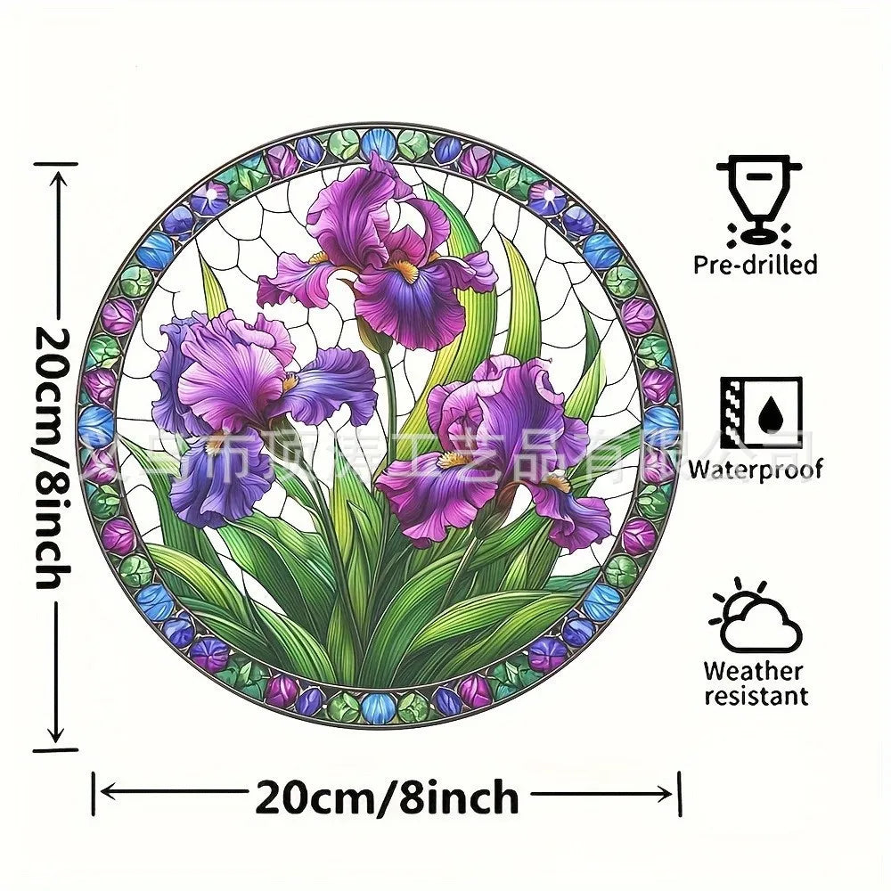 💜 20*20 Purple Flowers 2D Acrylic Suncatcher 💜