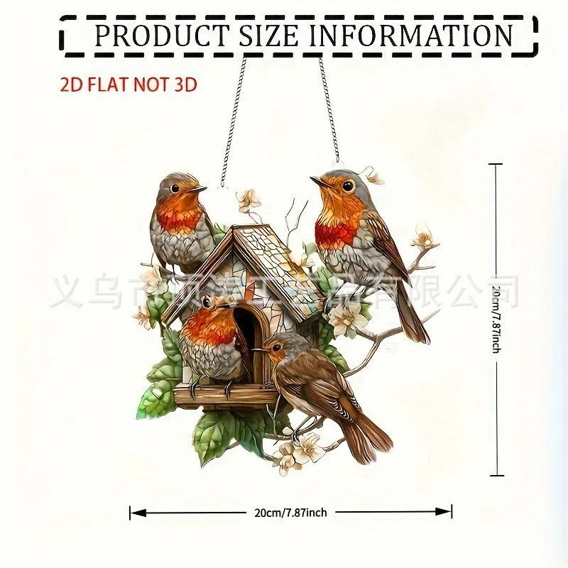 ❤️ 20*20 Beautiful Nest of Robins 2D Acrylic Suncatcher ❤️