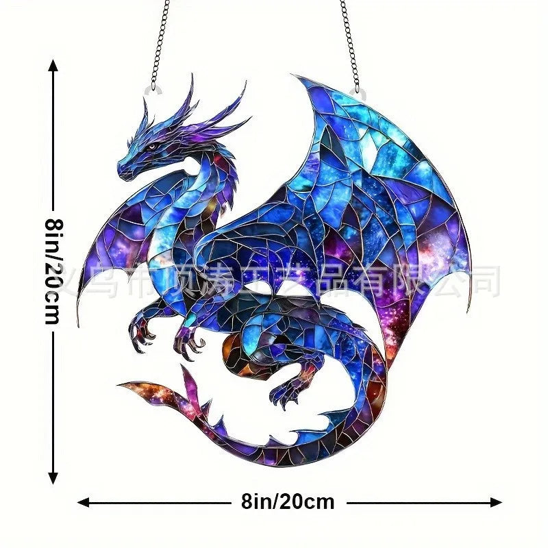 🐉 20*20 Purple & Blue Dragon 2D Acrylic Suncatcher 🐉