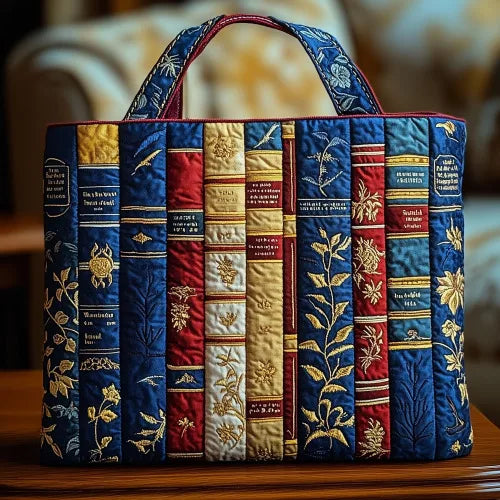 📚 Regal Books Design Quilted Embroidered Tote Bag - YS98 📚