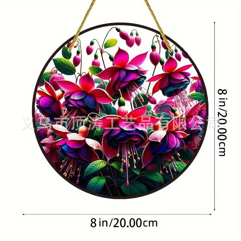 💜🌸 20*20 Purple & Pink Flowers 2D Acrylic Suncatcher 🌸💜