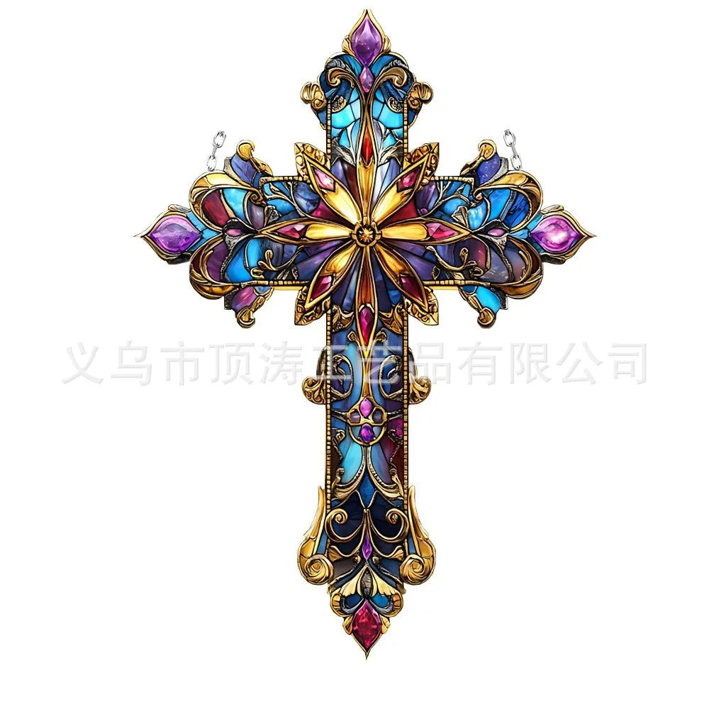 ✝️ 20*20 Ornate Cross 2D Acrylic Suncatcher ✝️