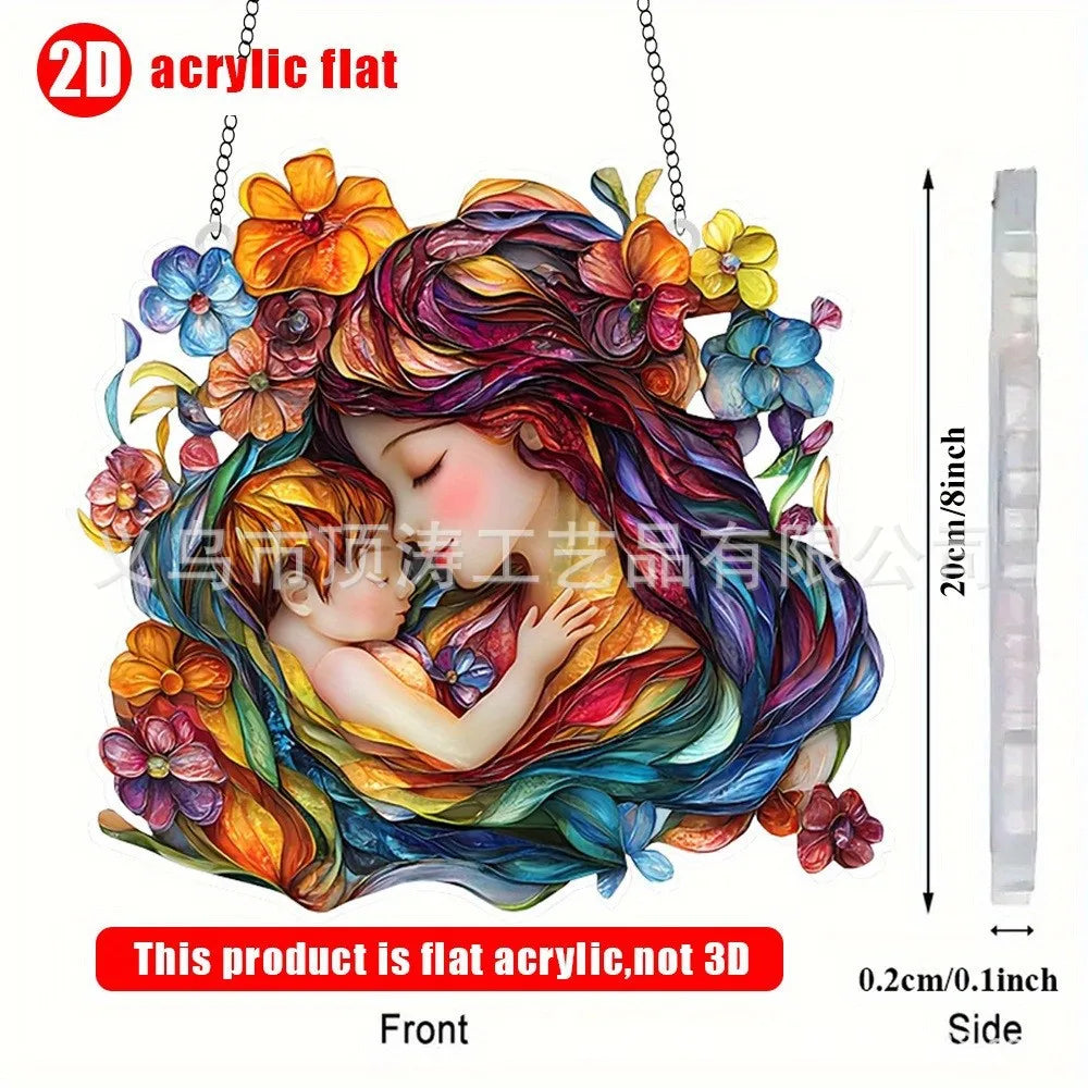 👩👶 20*20 Mother & Baby 2D Acrylic Suncatcher 👶👩