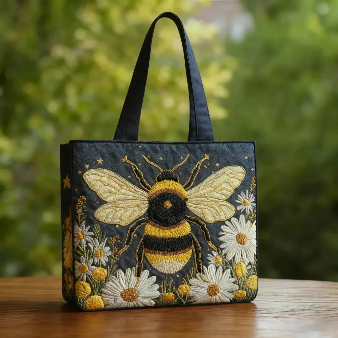 🐝👑 Queen Bee Design Quilted Embroidered Tote Bag - YS102 👑🐝