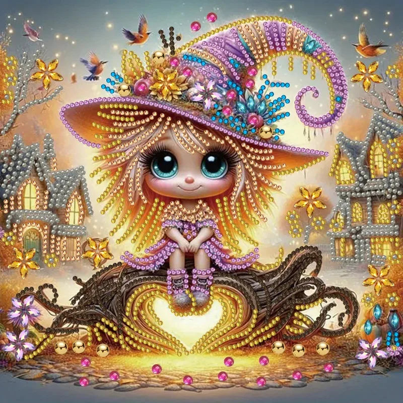 💜 30*30 Cute Witch Diamond Painting Kit - AB229 💜