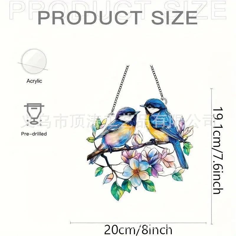 💙 20*20 Blue Tits 2D Acrylic Suncatcher 💙