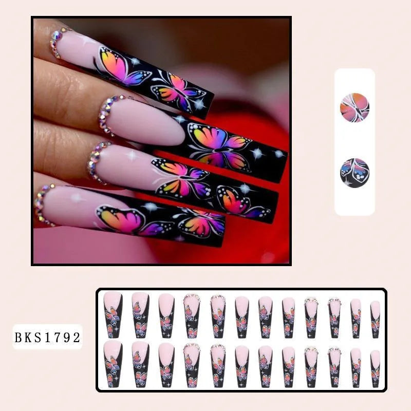Bks1792 French Butterfly Nail Tip|Jelly Glue