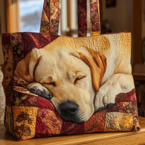 🐕 Labrador Retriever Design Quilted Embroidered Tote Bag - YS97 🐕